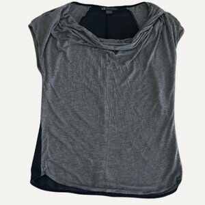 Armani Exchange Gray & Black Drape Front Top – Size M